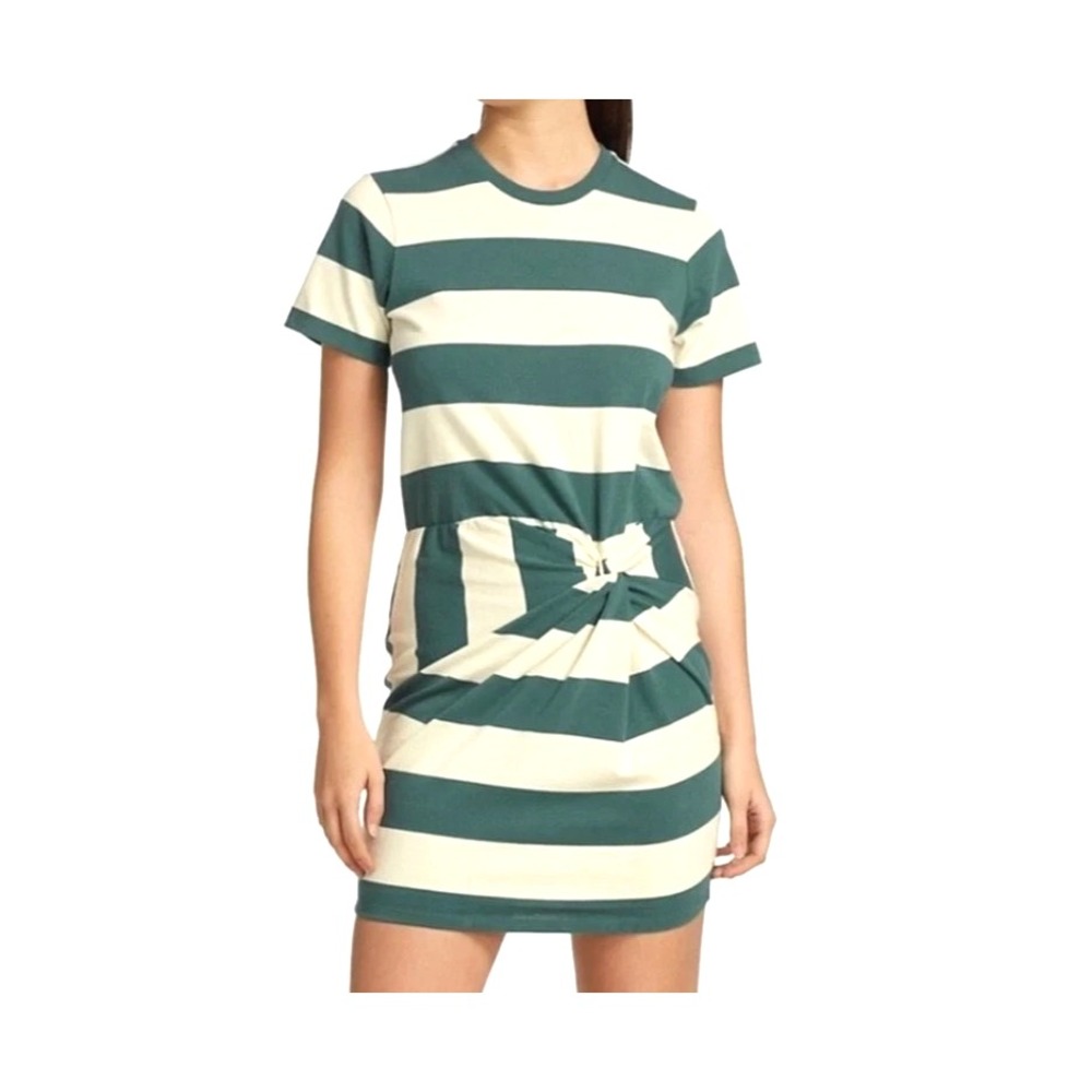 Veronica Beard Jeans Tyla Knot Front Dress Size M Teal T-Shirt Mini Dress